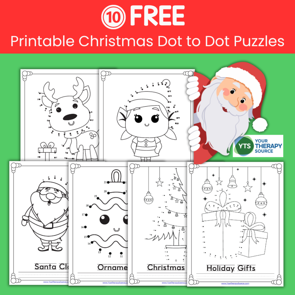 christmas dot to dot free printables - your therapy source